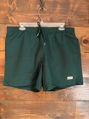 Bather Solid Pine Swim Trunk with Adjustable Drawstring